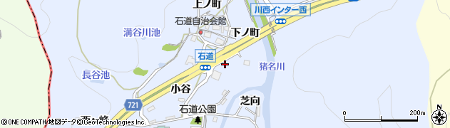 兵庫県川西市石道（久保ノ上）周辺の地図