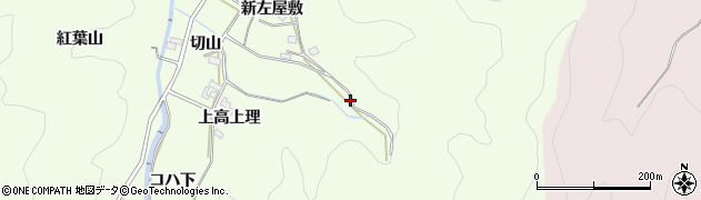 愛知県岡崎市山綱町大平沢周辺の地図
