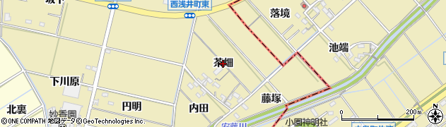 愛知県西尾市米野町（茶畑）周辺の地図