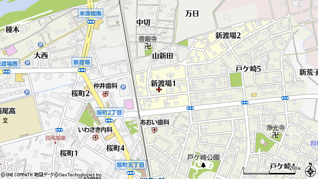 〒445-0076 愛知県西尾市新渡場の地図