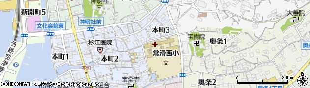 愛知県常滑市本町3丁目周辺の地図