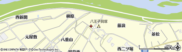 愛知県西尾市上町（八王寺）周辺の地図