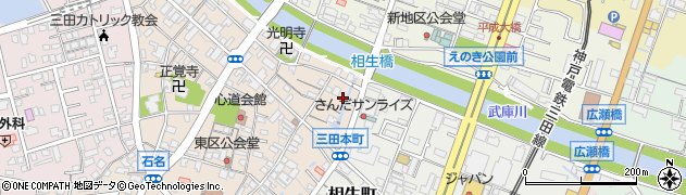 兵庫県三田市三田町3周辺の地図
