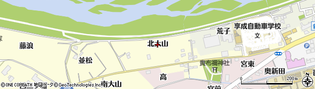 愛知県西尾市上町（北大山）周辺の地図