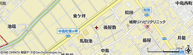 愛知県岡崎市中島町後屋敷25周辺の地図
