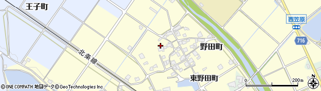 兵庫県加西市野田町166周辺の地図