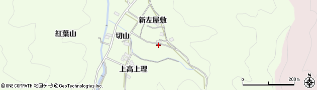 愛知県岡崎市山綱町高上理周辺の地図