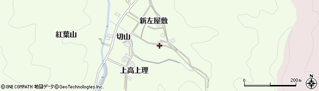 愛知県岡崎市山綱町（高上理）周辺の地図