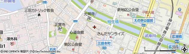 兵庫県三田市三田町14周辺の地図