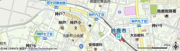 鈴鹿神戸郵便局 ＡＴＭ周辺の地図