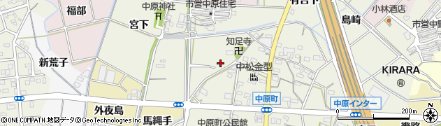 愛知県西尾市中原町（惣野山）周辺の地図