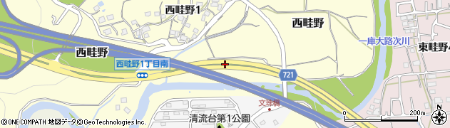 兵庫県川西市西畦野（下ノ段）周辺の地図