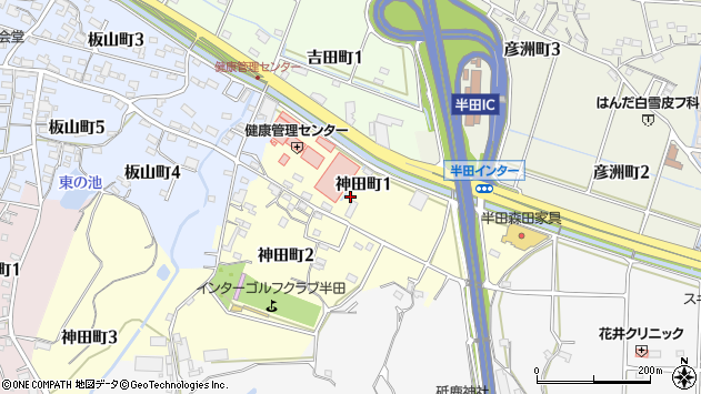 〒475-0937 愛知県半田市神田町の地図