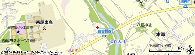 愛知県西尾市小島町（船向）周辺の地図