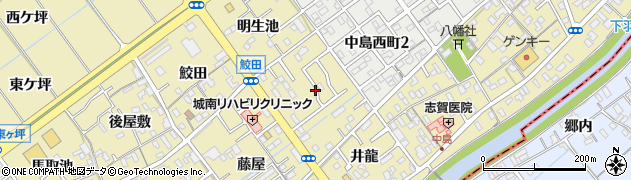 愛知県岡崎市中島町（中道）周辺の地図