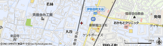 伊勢田大谷児童遊園周辺の地図
