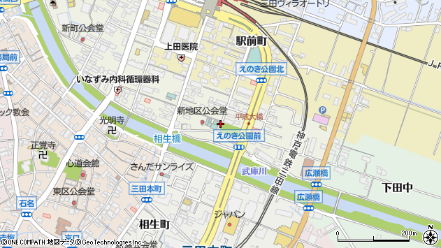 〒669-1527 兵庫県三田市中町の地図