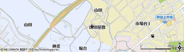 愛知県新城市野田（山田屋敷）周辺の地図