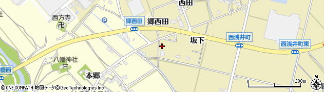 愛知県西尾市西浅井町坂下25周辺の地図