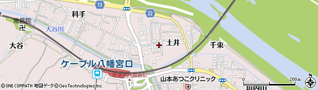 京都府八幡市八幡土井87周辺の地図