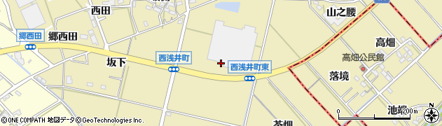 愛知県西尾市西浅井町阿原周辺の地図