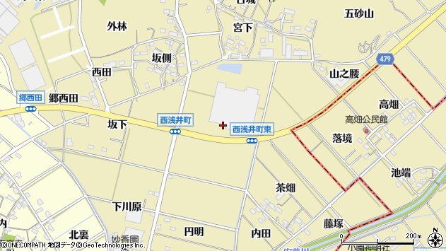 〒445-0004 愛知県西尾市西浅井町の地図