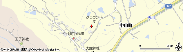 兵庫県加西市中山町周辺の地図