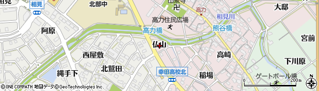 愛知県額田郡幸田町高力仏山周辺の地図