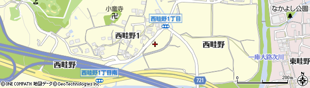 兵庫県川西市西畦野（霜ノ下）周辺の地図