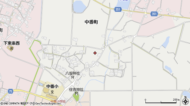 〒675-1308 兵庫県小野市中番町の地図