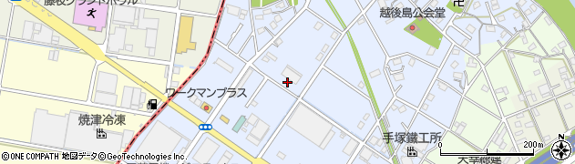 静岡県焼津市越後島周辺の地図