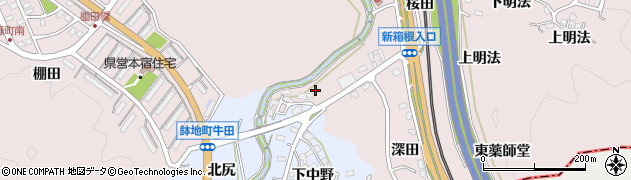 愛知県岡崎市本宿町柿崎周辺の地図