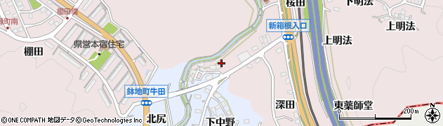 愛知県岡崎市本宿町（柿崎）周辺の地図