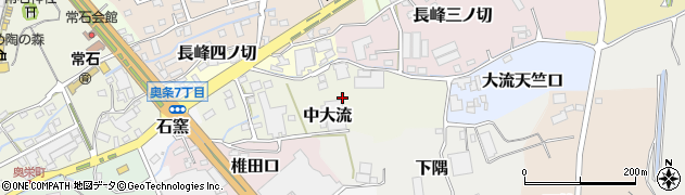 愛知県常滑市中大流周辺の地図