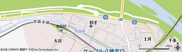 京都府八幡市八幡（科手）周辺の地図