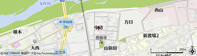 愛知県西尾市新渡場町（中切）周辺の地図