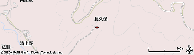 愛知県新城市庭野長久保周辺の地図