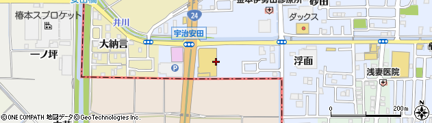 京都府宇治市伊勢田町（浮面）周辺の地図