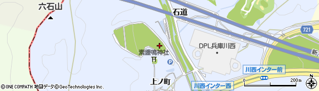 兵庫県川西市石道（丸尾）周辺の地図