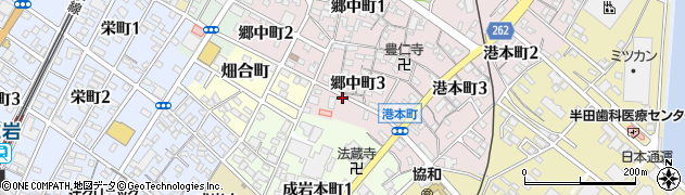 愛知県半田市郷中町3-69駐車場周辺の地図