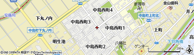 愛知県岡崎市中島西町周辺の地図