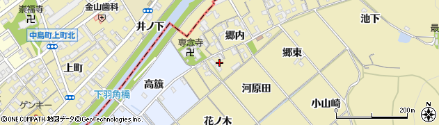愛知県西尾市上羽角町郷内59周辺の地図