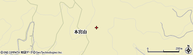 愛知県豊川市東上町本宮山周辺の地図