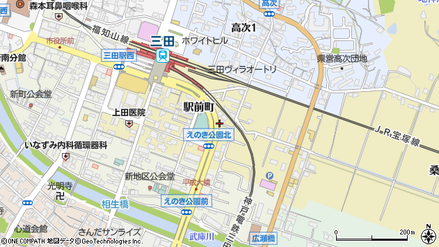 〒669-1528 兵庫県三田市駅前町の地図