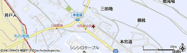 愛知県新城市川田（本宮道）周辺の地図