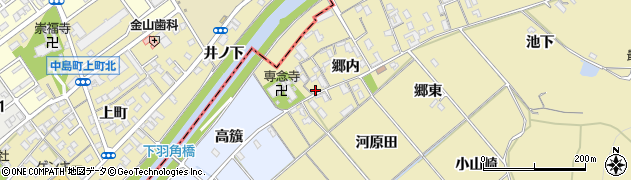 愛知県西尾市上羽角町郷内5周辺の地図