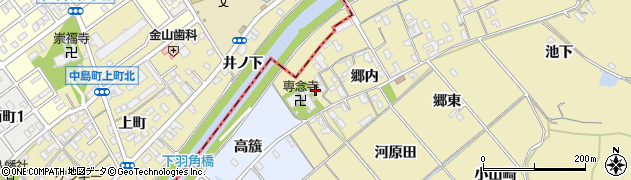 愛知県西尾市上羽角町郷内7周辺の地図