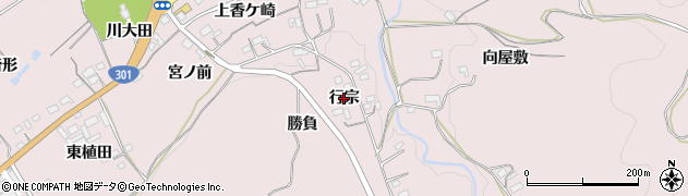 愛知県新城市庭野（行宗）周辺の地図