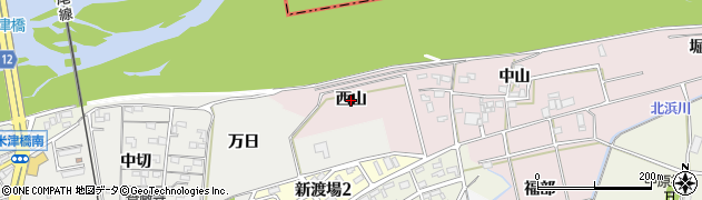 愛知県西尾市志貴野町（西山）周辺の地図