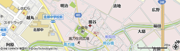 愛知県額田郡幸田町高力熊谷周辺の地図